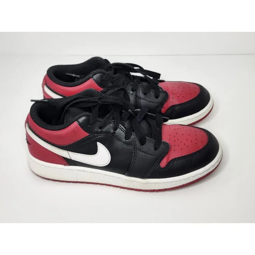 Nike Air Jordan 1 Low 'Alternate Bred Toe' Shoes Sneakers, Boys Size 4Y